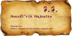 Huszárik Hajnalka névjegykártya